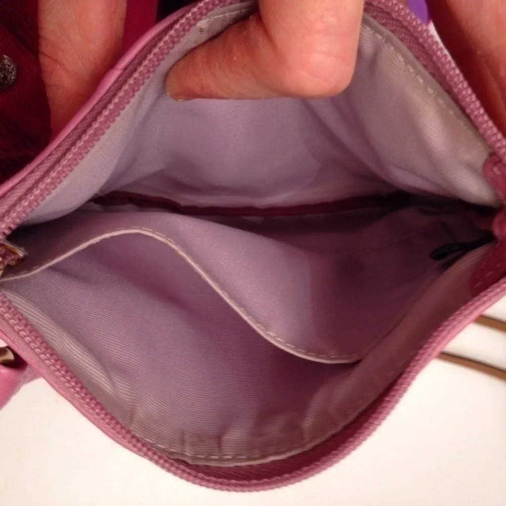 COACH vintage y2k PINK Ashley PLEATED WRISTLET WALLET LEATHER